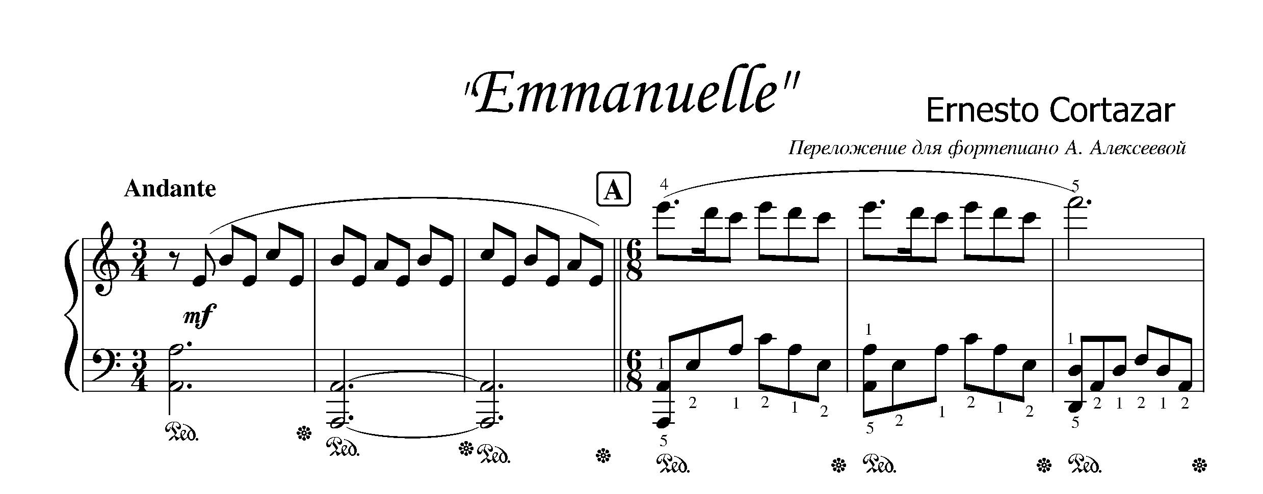 Ernesto Cortazar "Emmanuelle"_Ноты для фортепиано — изображение 2